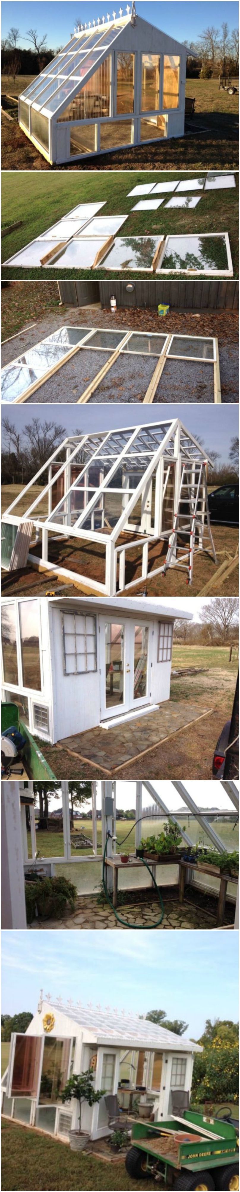 He Builds a Greenhouse from Old Windows