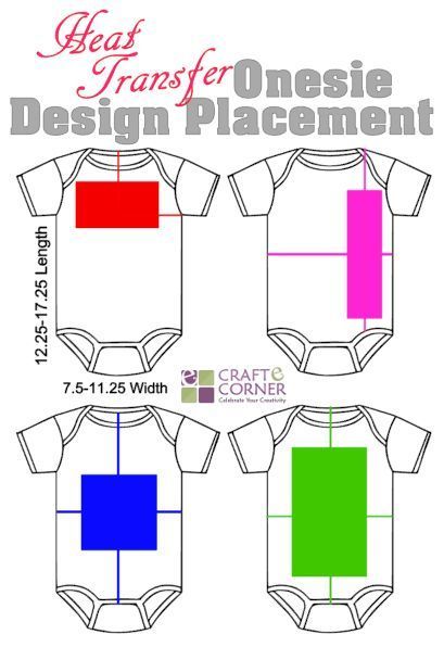 Heat transfer vinyl onesie design placement ideas.