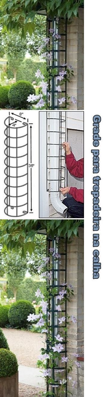 Hide the downspout with a trellis. Hide your rain spout by transforming into a decorative climbing support for your favorite