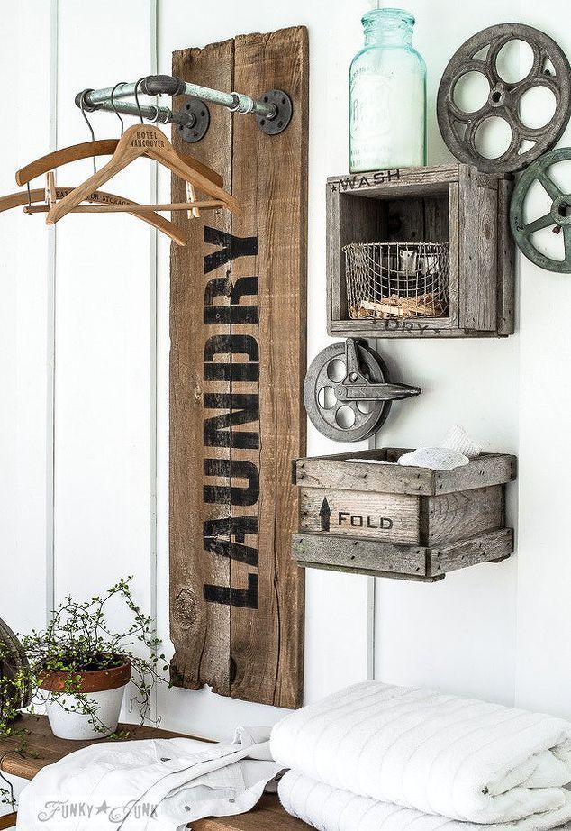 industrial farmhouse laundry hangups you ll want , closet, crafts, fences, home decor, how to, laundry rooms, organizing, outdoor