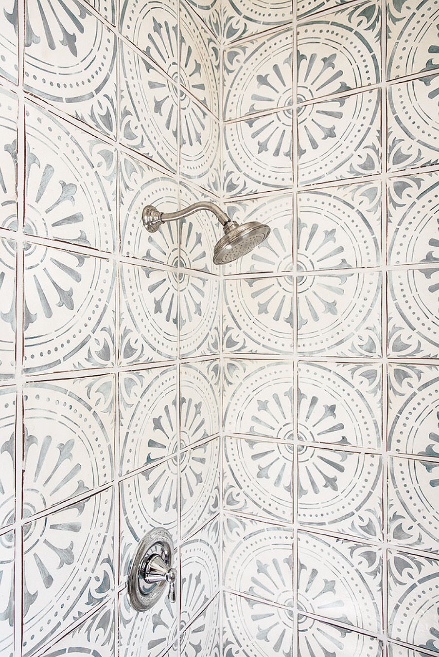 pattern tile in shower INSTEAD of floor? Micoley’s picks for #Flooring www.Micoley.com