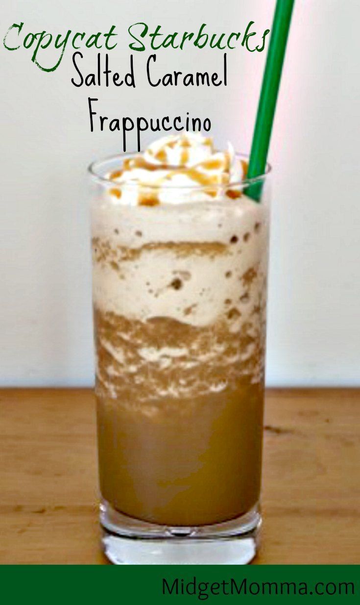 Salted Caramel Frappuccino Starbucks Drink Copycat recipe that is easy to make at home and tastes just perfect! This is my Salted