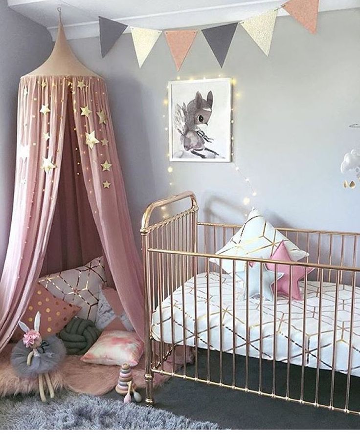 Stylish Bump on Instagram: “NURSERY / / Baby girls bedroom all set up for her arrival with the stunning Rose Gold