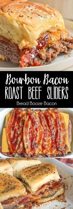 These Bourbon Bacon Roast Beef Sliders are a great game day recipe that is perfect for your next football party! via @Julie |