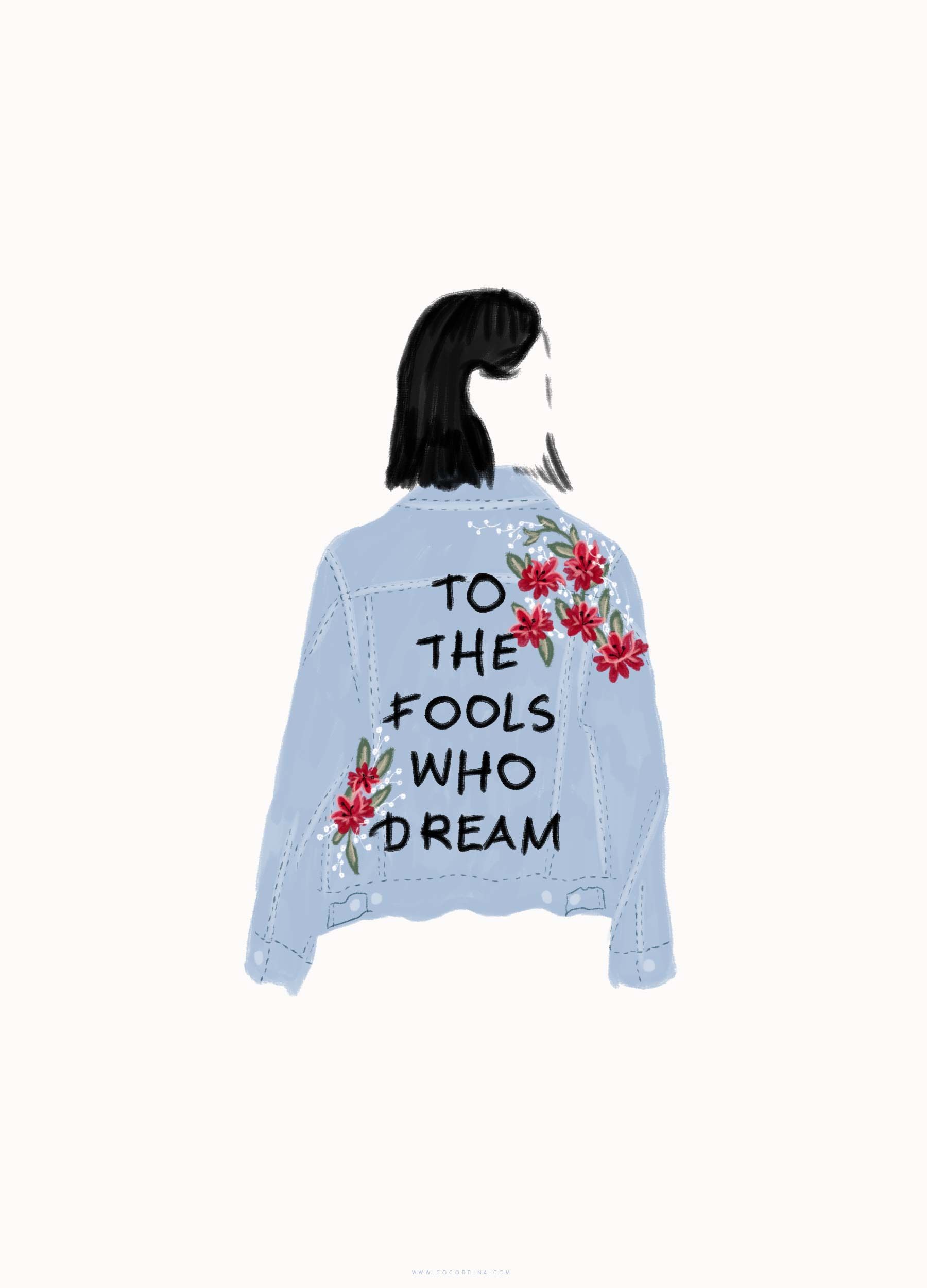 To the fools who dream / La La Land Jacket Illustration by Cocorrina