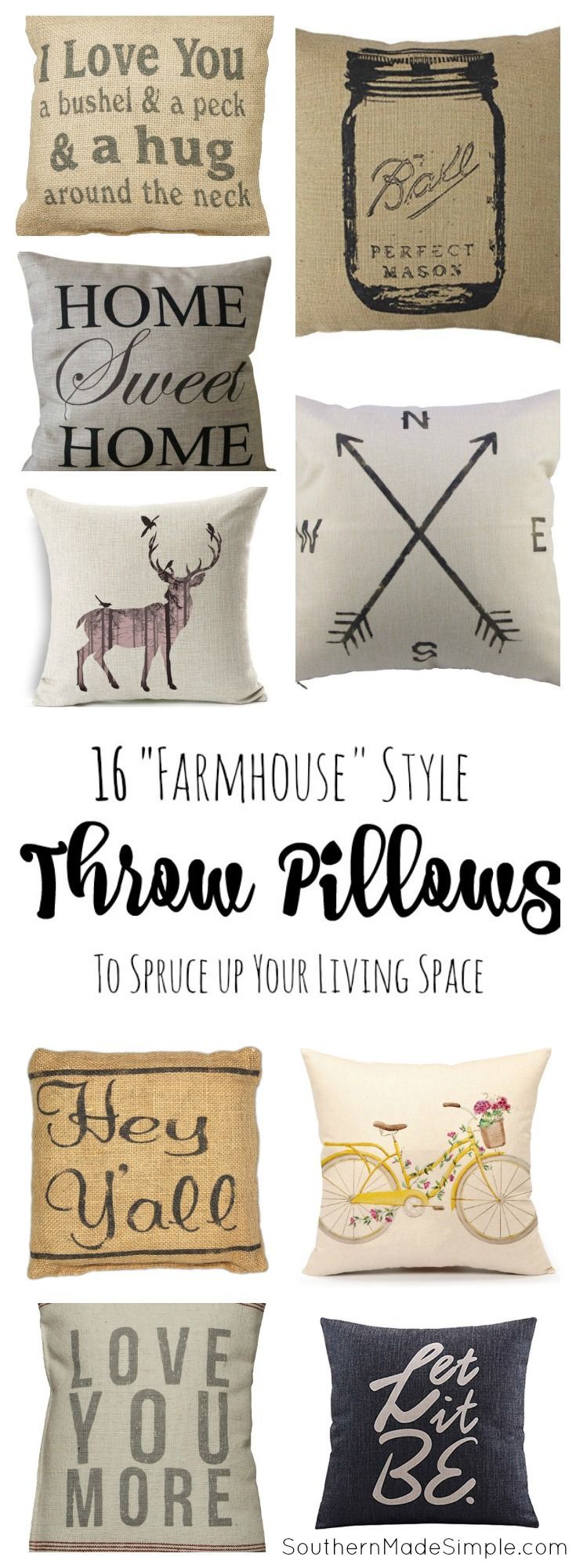 16 Farmhouse Style Pillows to Spruce up your Home Decor – and all available on Amazon!