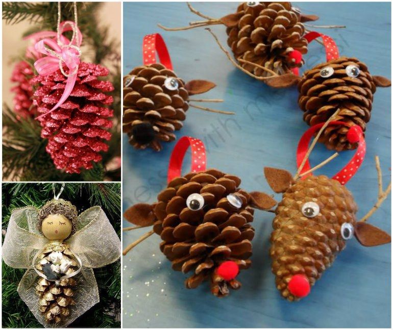 Pinecone Christmas Ornaments To Make -   Pine Cone Christmas Ornament Ideas