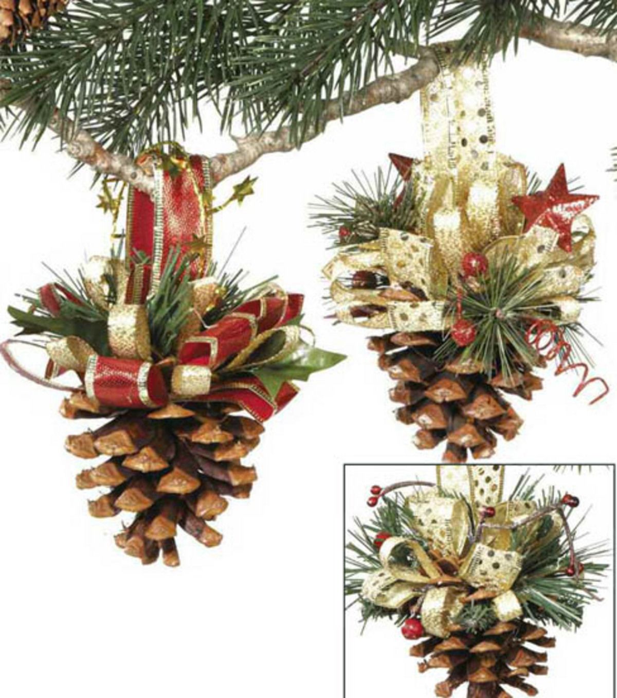 Pine Cone Ornaments for Christmas -   Pine Cone Christmas Ornament Ideas