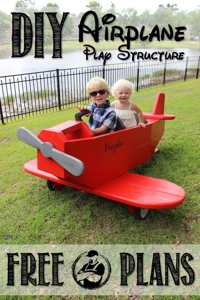DIY Airplane Play Structure Please!! *LIKE s the Limit with this awesome airplane play structure with these FREE plans! The kids