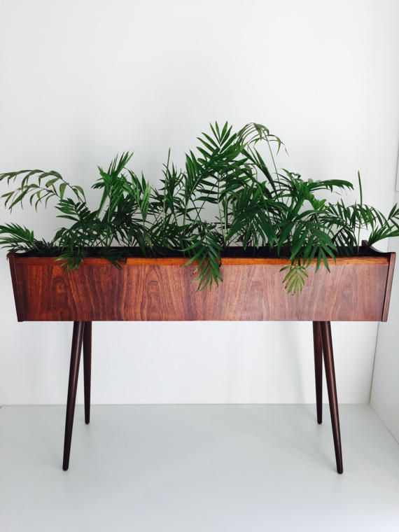Midcentury Modern Danish Indoor Rosewood Planter / Plant stand