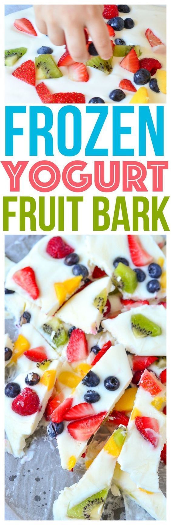Frozen Yogurt Fruit Bark Mini Chef Mondays Recipe Whole Milk Yogurt, Organic Fresh Fruit, easy healthy snack Healthy Food Dessert