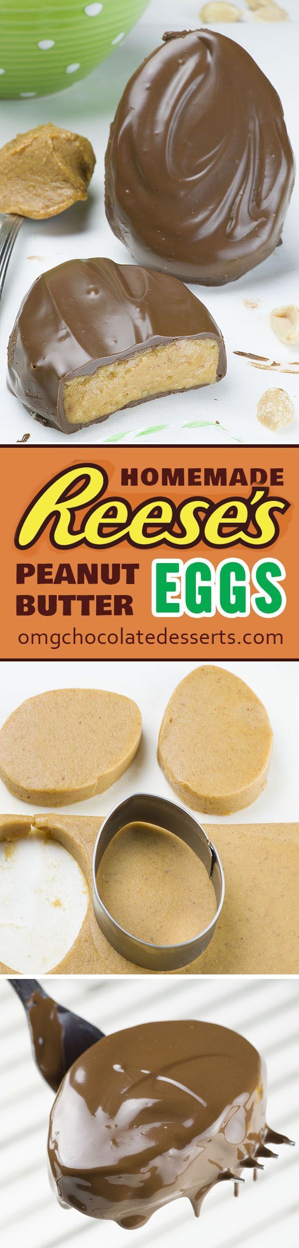 Homemade Reese’s Eggs – simple, quick and easy no bake dessert recipe with peanut butter and chocolate , is perfect idea for