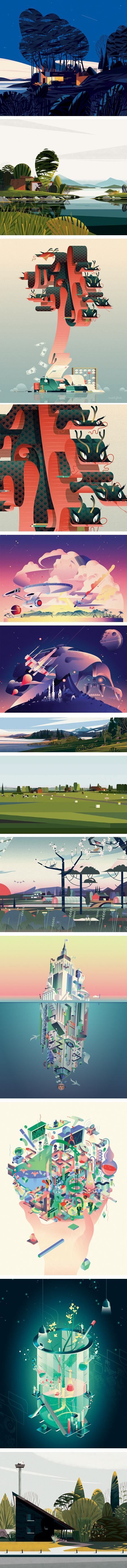 Marie-Laure Cruschi (Cruschiform), Cabins and other vector illustrations