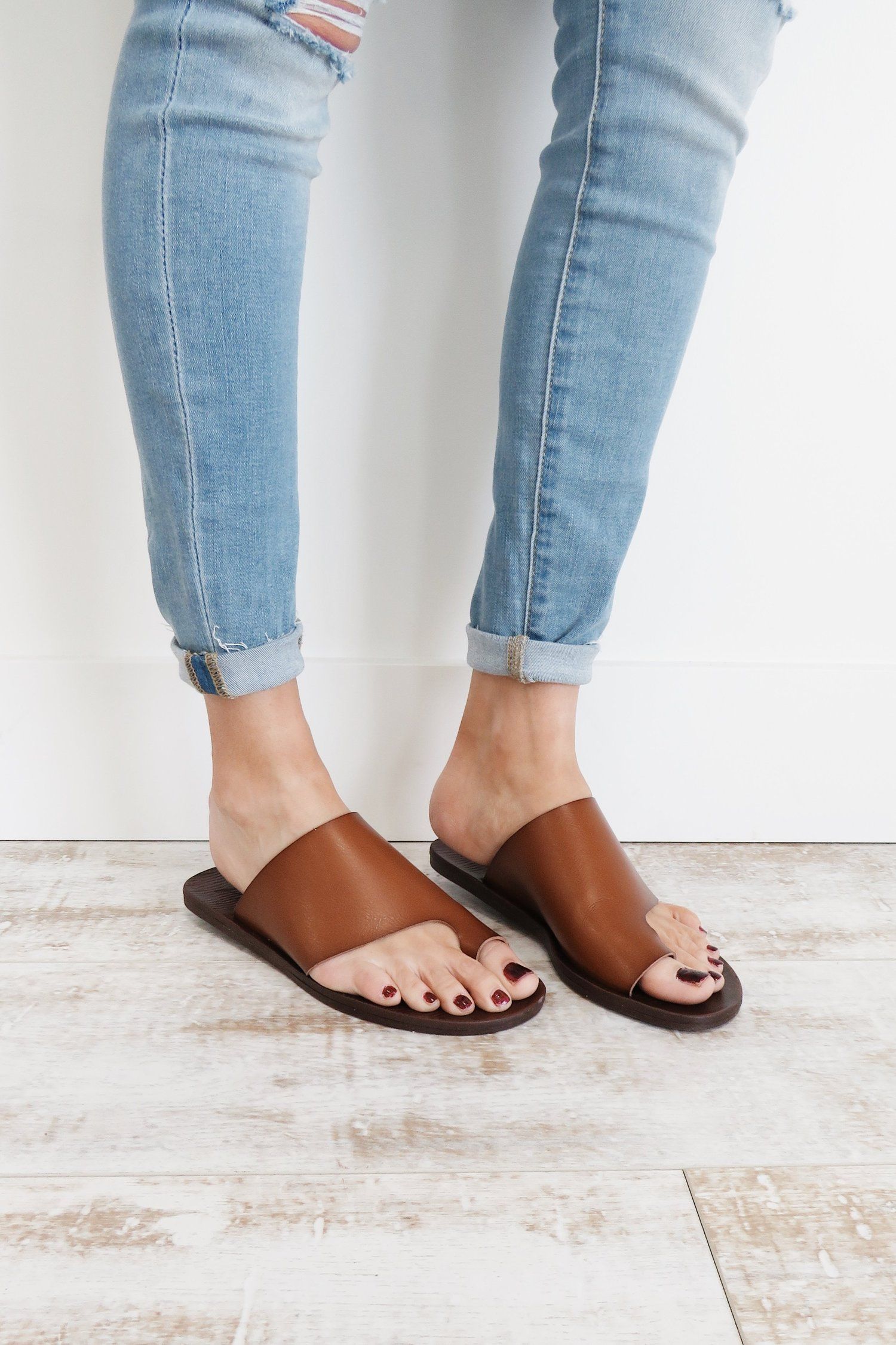 Open Toe Leather Sandals | ROOLEE