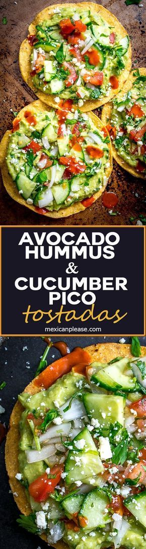 These Vegan Avocado Hummus and Cucumber Pico de Gallo Tostadas will make even the crankiest of carnivores take a second bite.
