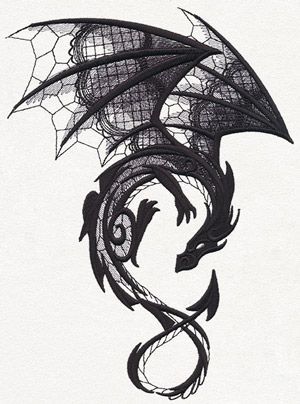 1125855 	Dark Creatures – Dragon design (UT11779) from UrbanThreads.com largest size