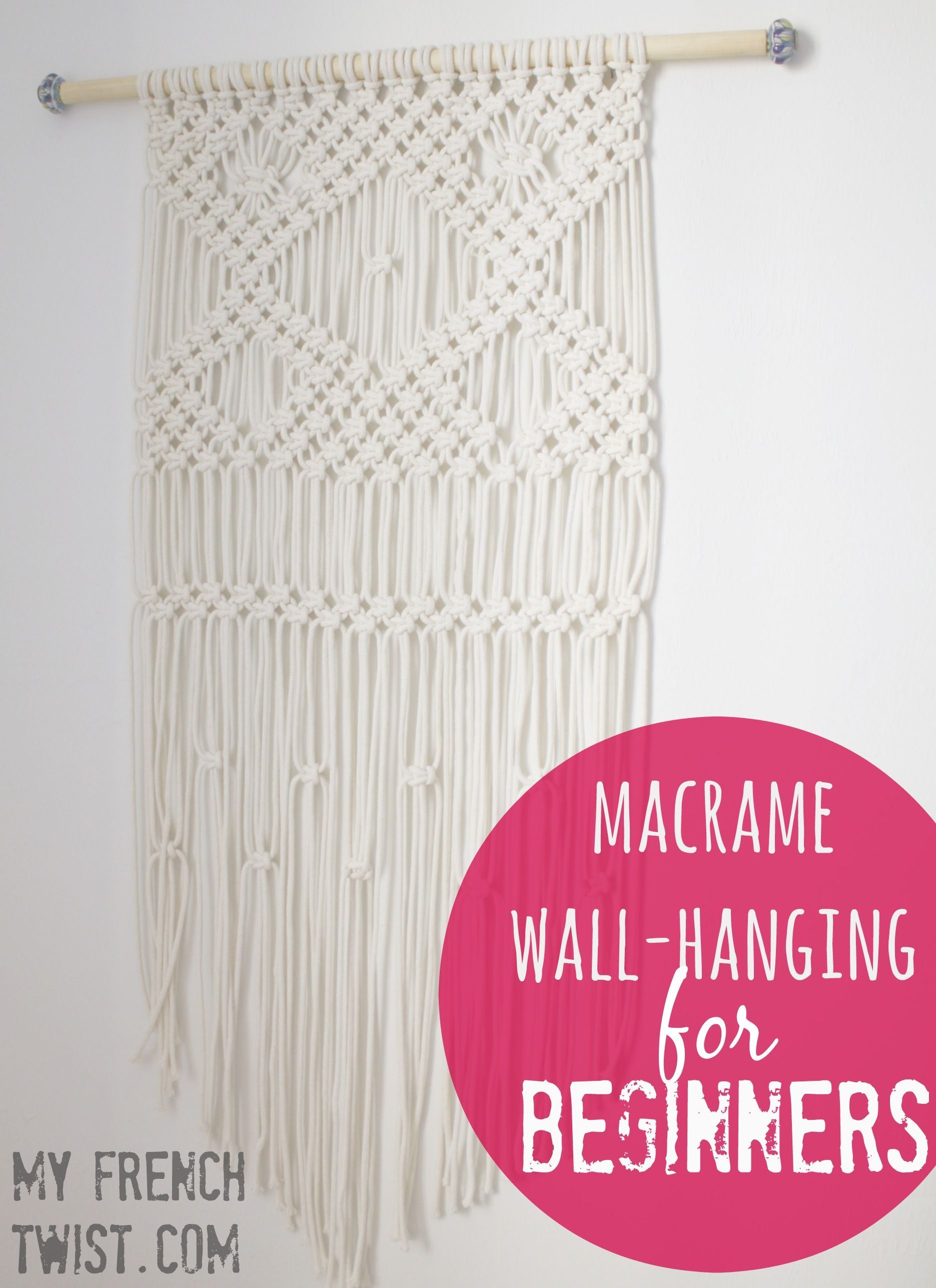 A macramé wall-hanging tutorial for beginners! @myfrenctwist.com. #macrameWallhanging