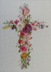 Another beautiful cross.  IF242  Floral Cross  12×17  18m
