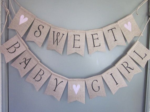 Baby Girl Shower Banner Sweet Baby Girl by QuaintConfections