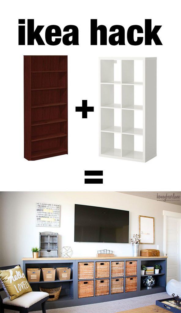8. Easy DIY Built-Ins From Ikea BILLY Bookcases -   BRILLIANT Ikea hacks