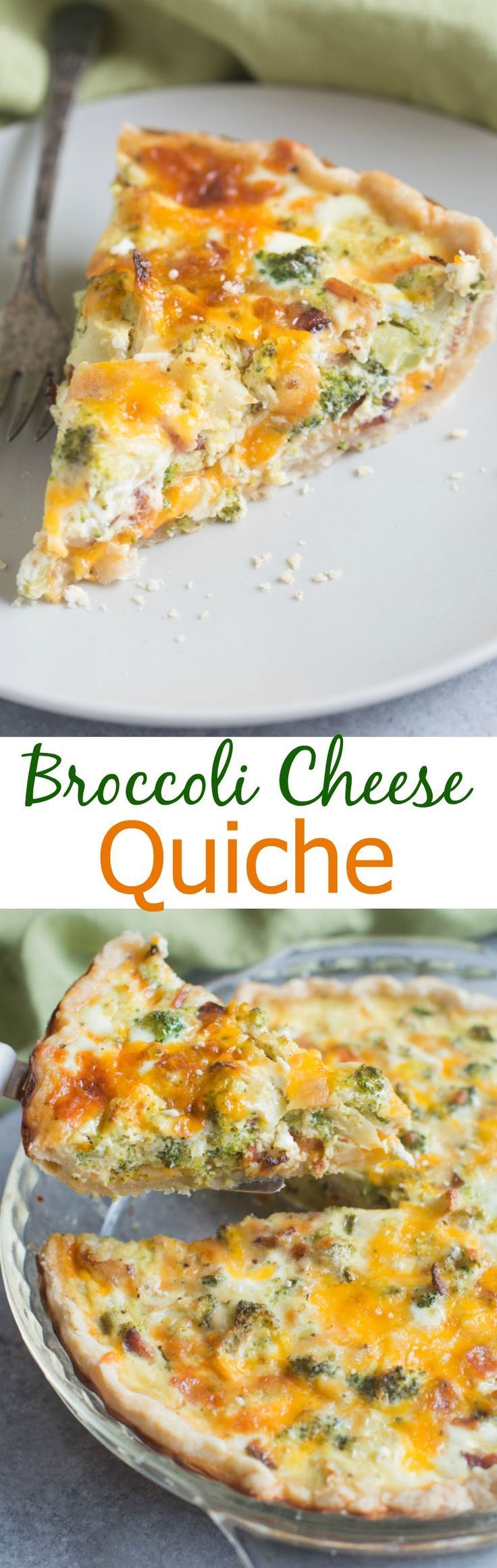 Broccoli Cheese Quiche made in my favorite homemade pie crust. Family and…