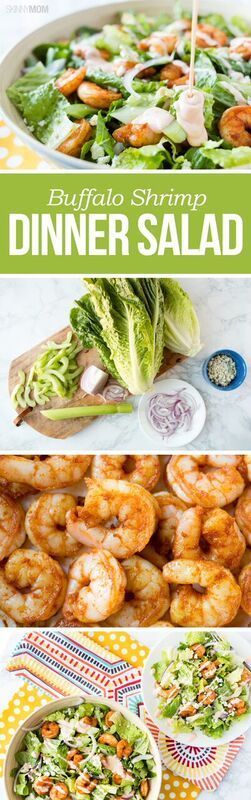 Buffalo Shrimp Dinner Salad- Slim down with this light salad that will definitely please your tastebuds!