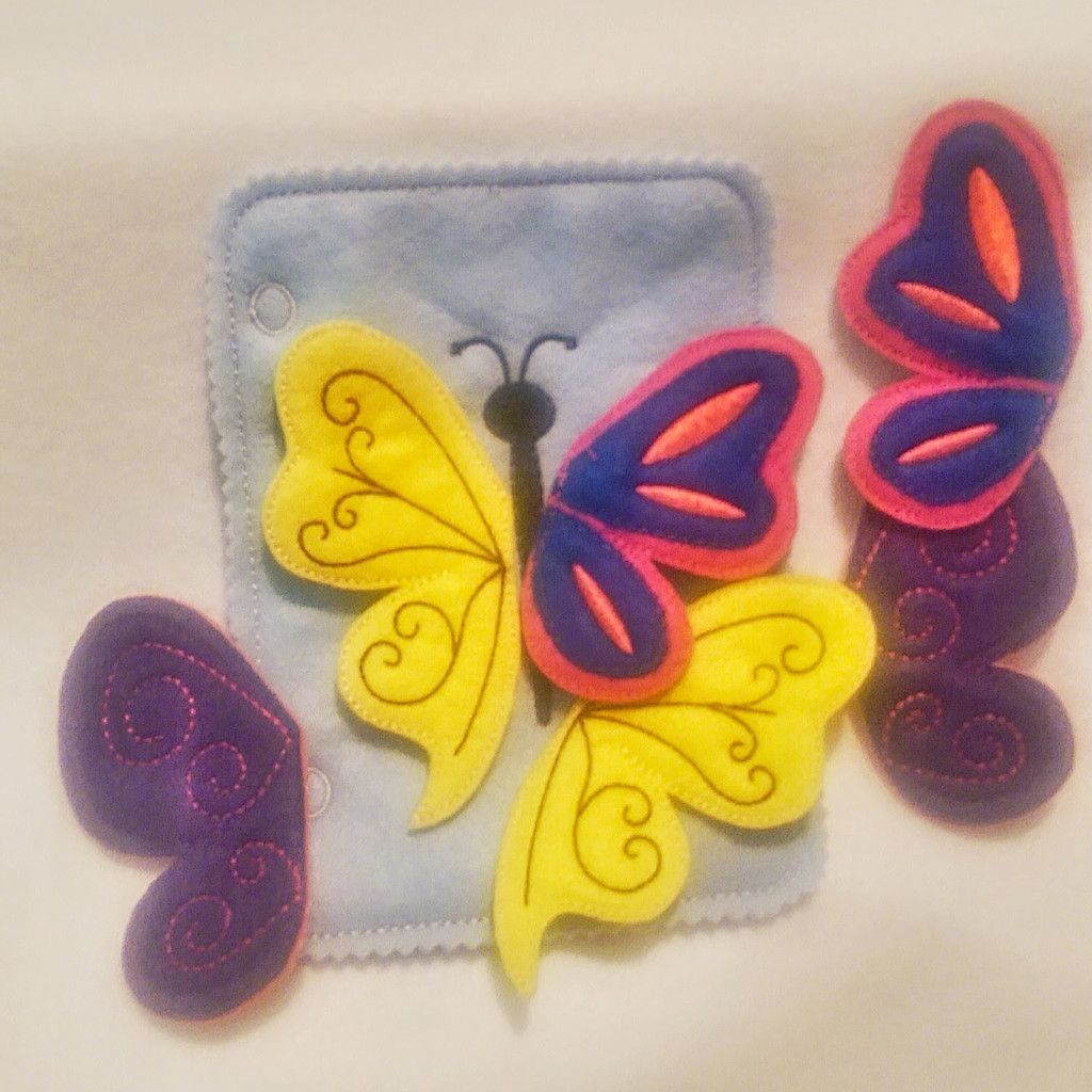 Butterfly matching quiet book page and can be added to other pages to create the perfect quiet book. Comes with 3 sets of double