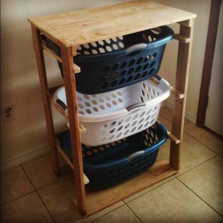 DIY Pallet Laundry Basket Dresser | 18 Simple Yet Creative Wood Pallets Projects To Give Your Home That Rustic Look