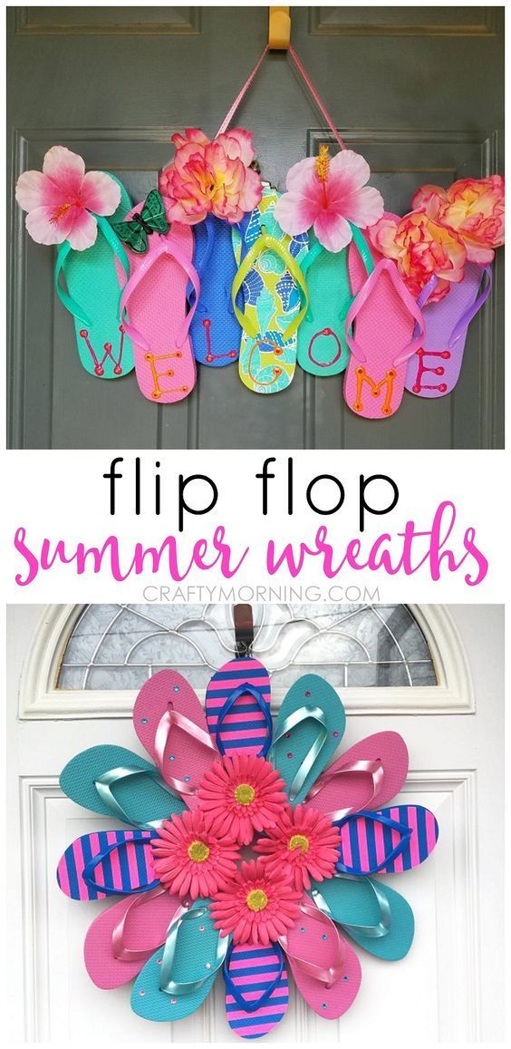 Dollar Store Crafts – Flip Flop Wreaths – Best Cheap DIY Dollar Store Craft Ideas for Kids, Teen, Adults, Gifts and For Home –