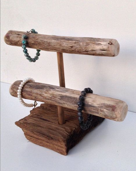 drift wood jewelry hanger – to display jewelry at a craft fair