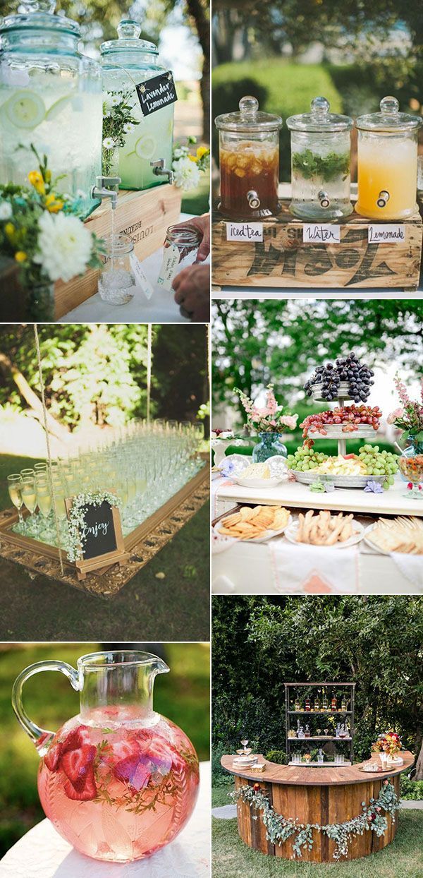 food and drinks serving ideas for garden wedding trends 2017