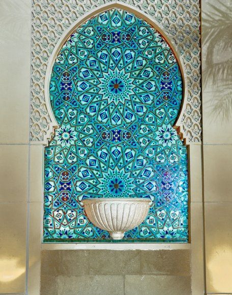 Gorgeous turquoise Moroccan.. Handmade tiles can be colour coordinated and customized re. shape, texture, pattern, etc. by ceramic