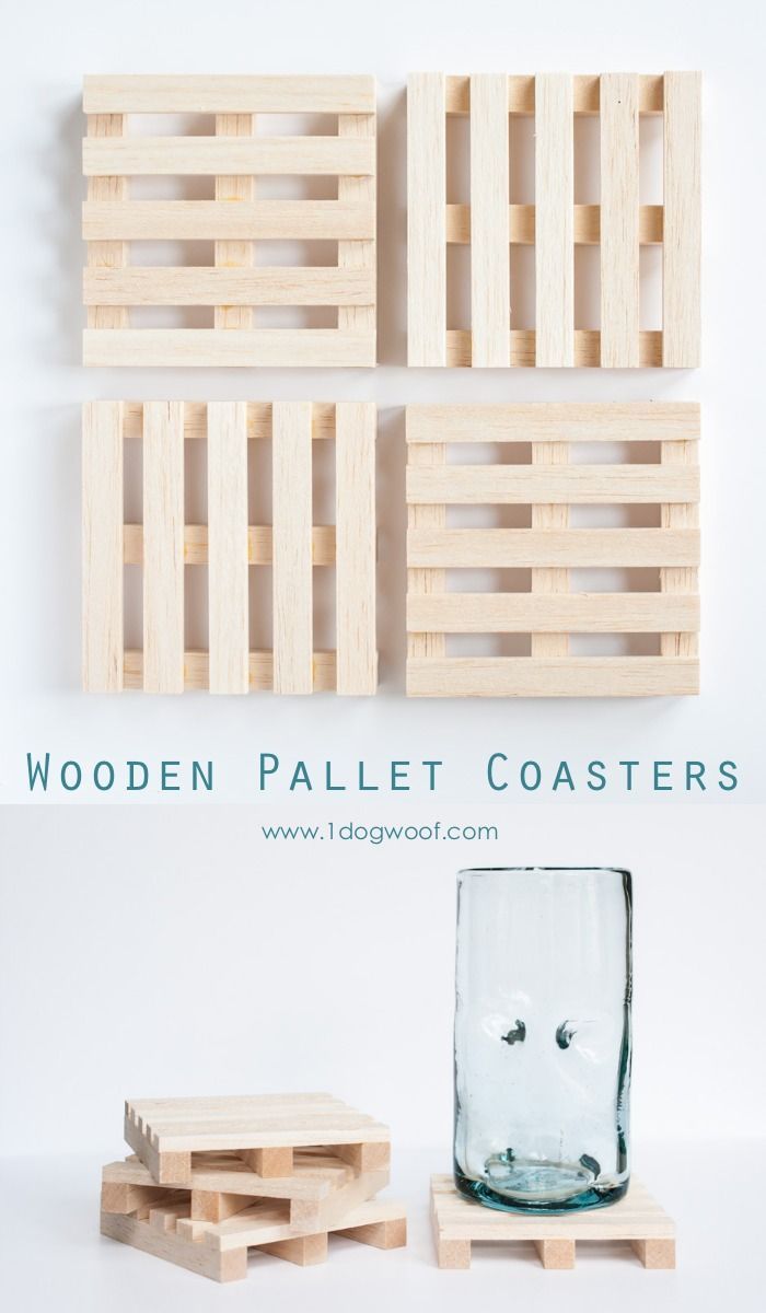 How fun are these wooden pallet coasters?!  Theyd make a great gift too! | www.1dogwoof.com