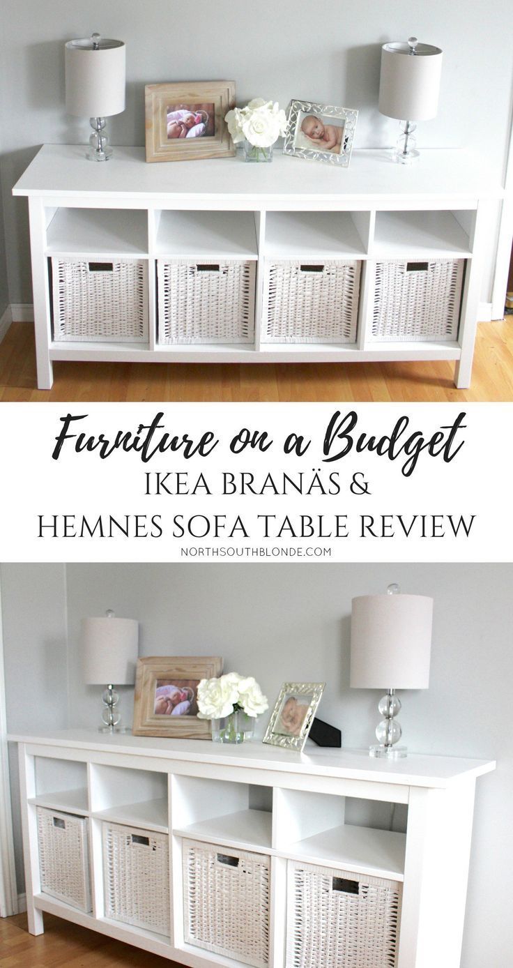 IKEA BRANÄS AND HEMNES SOFA TABLE | furniture on a budget | farmhouse, white, chic, glam, rustic home decor & design ideas