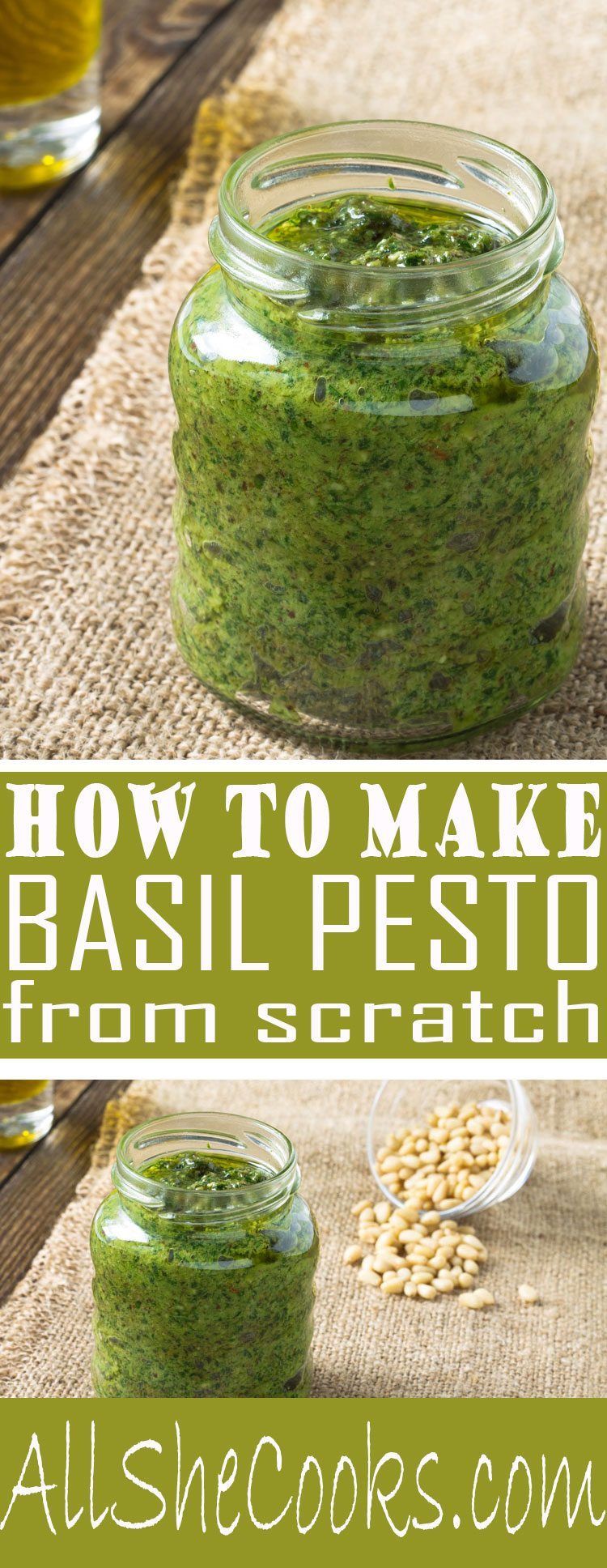 Learn how to make Basil Pesto from scratch. Pesto can be used in a wide variety of recipes to add fresh seasoning flavor, as well