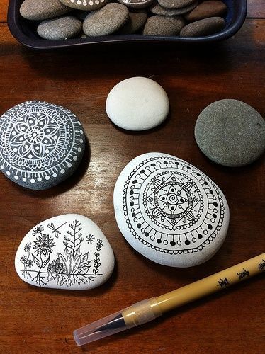 painted mandala rocks