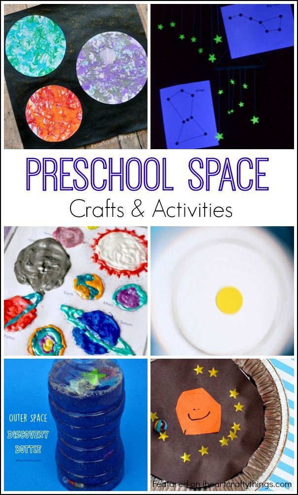 Preschool Space Crafts and Activities. Great for learning about outer space, the planets and constellations.