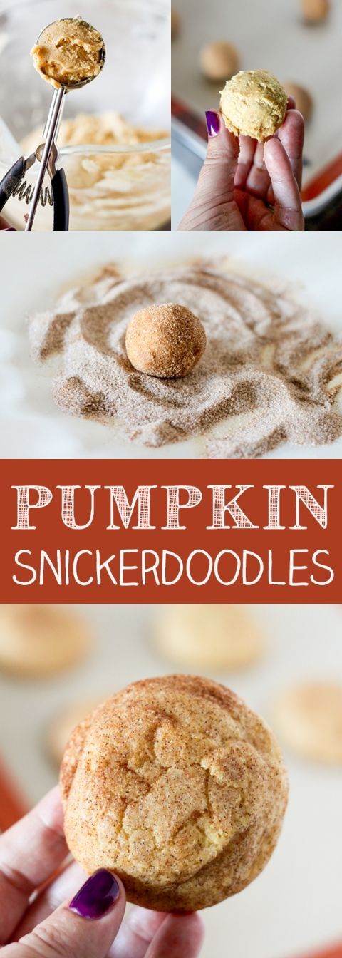 Pumpkin Snickerdoodle Cookie – soft on the inside and chewy on the outside. Made with real pumpkin these cookies are pumpkin spice