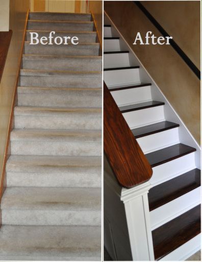 Revamp your staircase! Getting rid of old carpet and painting your stairs will make a huge difference. Find the tutorial on In Our