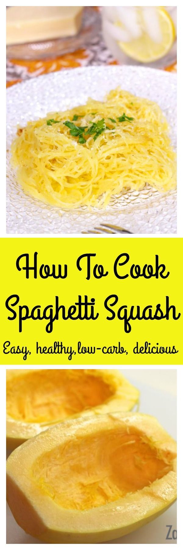 See just how easy it is to cook spaghetti squash, a flavorful and low carb alternative to pasta.  Step by step recipe instructions