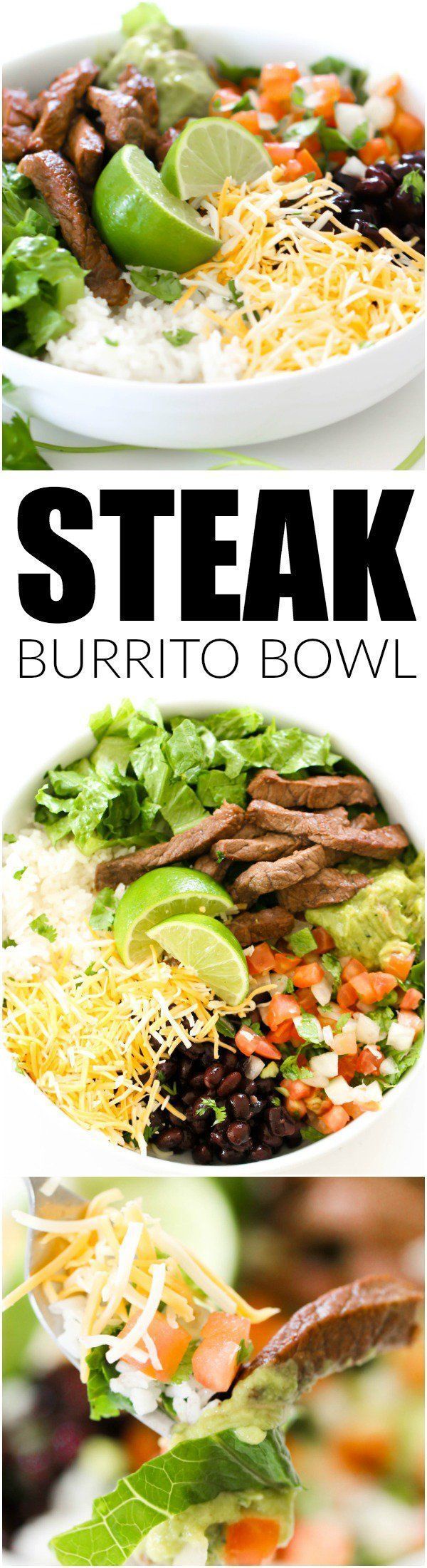 Steak Burrito Bowl from SixSistersStuff.com | Family Meal Ideas | Dinner Recipes | Beef Recipes | Mexican Food Ideas | Healthy