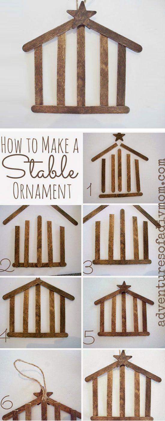 The kids will love making these! DIY Stable Ornaments Tutorial | Adventures of a DIY Mom – Easy and Cheap DIY Christmas Tree