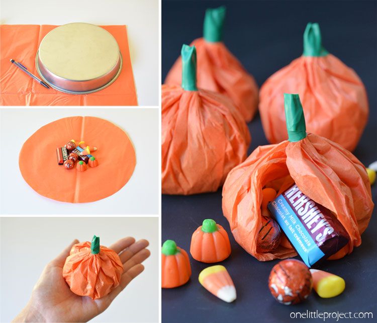 Easy Tissue Paper Pumpkin Favours