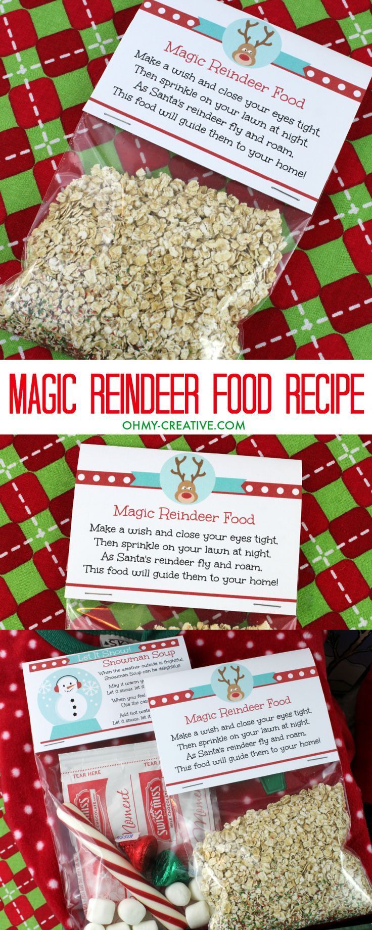 This Magic Reindeer Food Recipe is super cute for kids to sprinkle in the yard to guide the reindeer and Santas sleigh to their