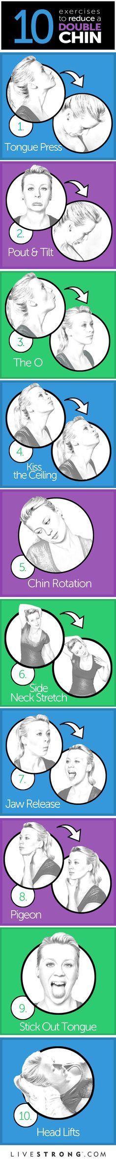 10 great exercises to tone your neck and chin.