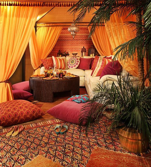 18 Modern Moroccan Style Living Room Design Ideas  If I lived in a studio apartment, I would definitely go with a bohemian