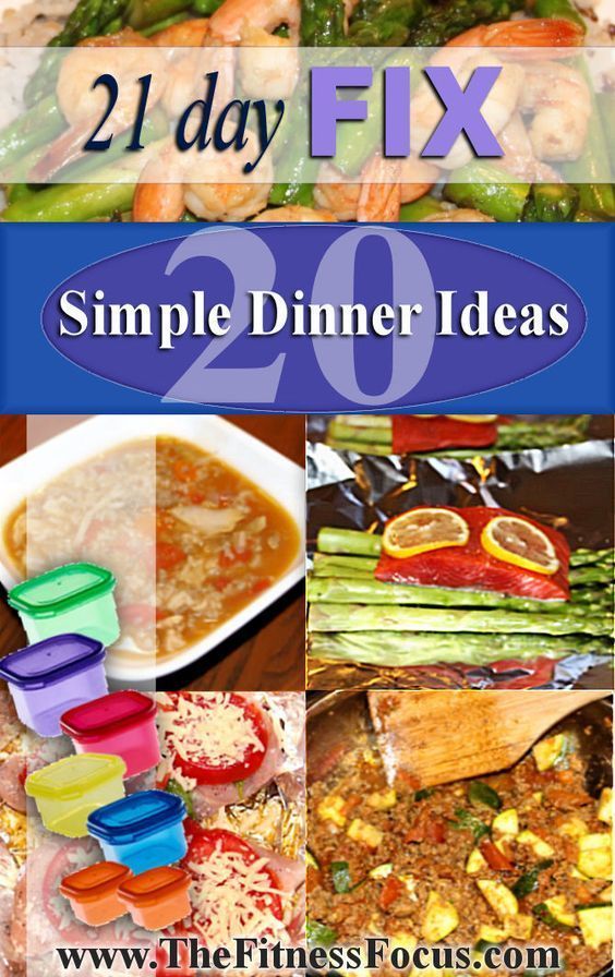 21 Day Fix Dinner Ideas with instructions.: