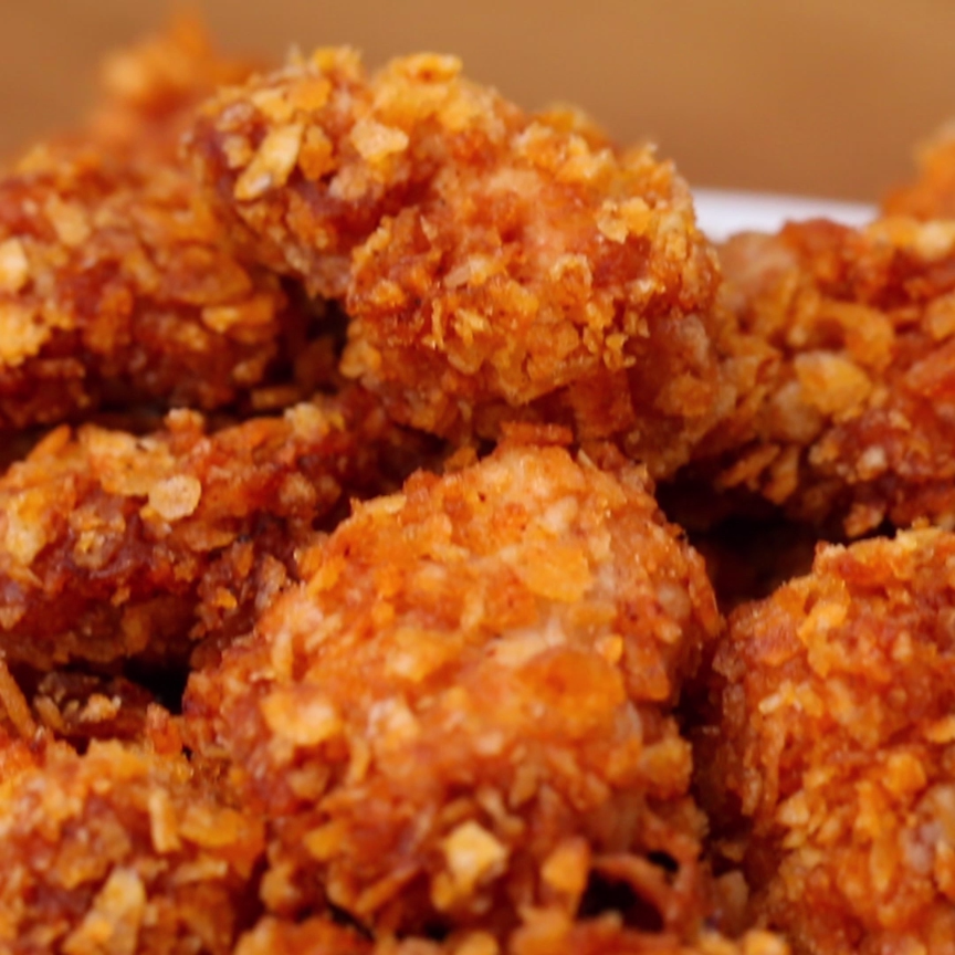 3-Ingredient BBQ Popcorn Chicken #dinner_recipes_easy