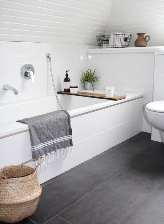 77 Gorgeous Examples of Scandinavian Interior Design Scandinavian-bathroom-with-grey-tiled-floor