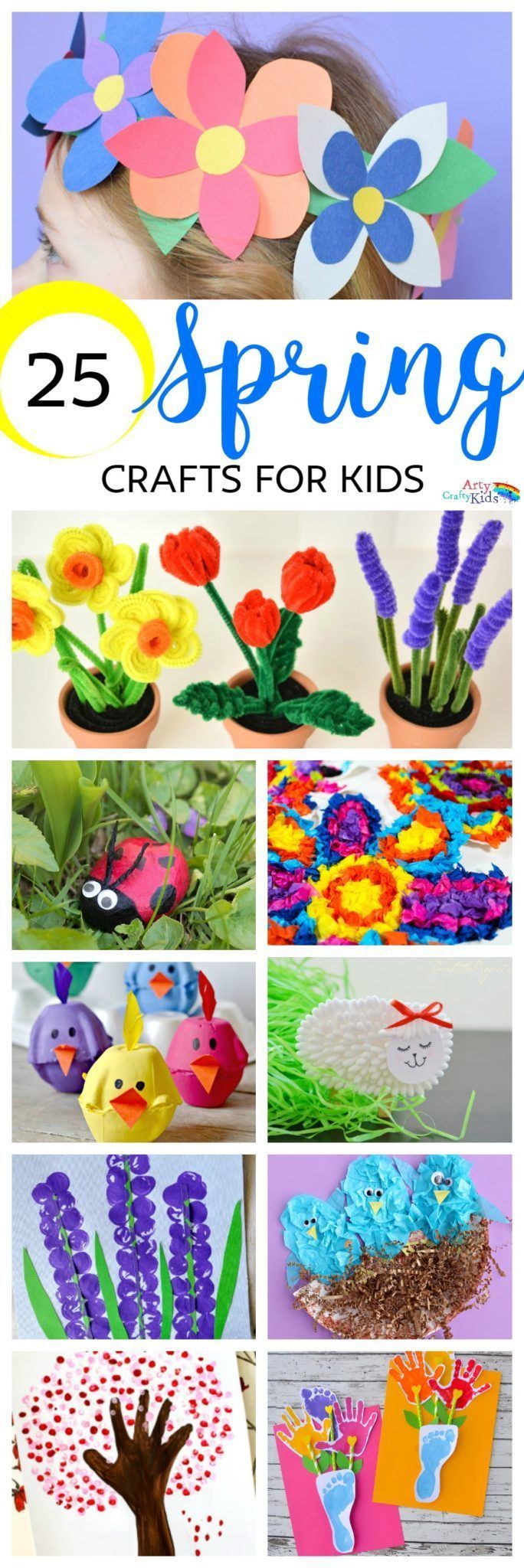 Arty Crafty Kids | Crafts | Spring | 25 Spring Crafts for Kids | Discover a gorgeous collection of easy and fun Spring crafts for